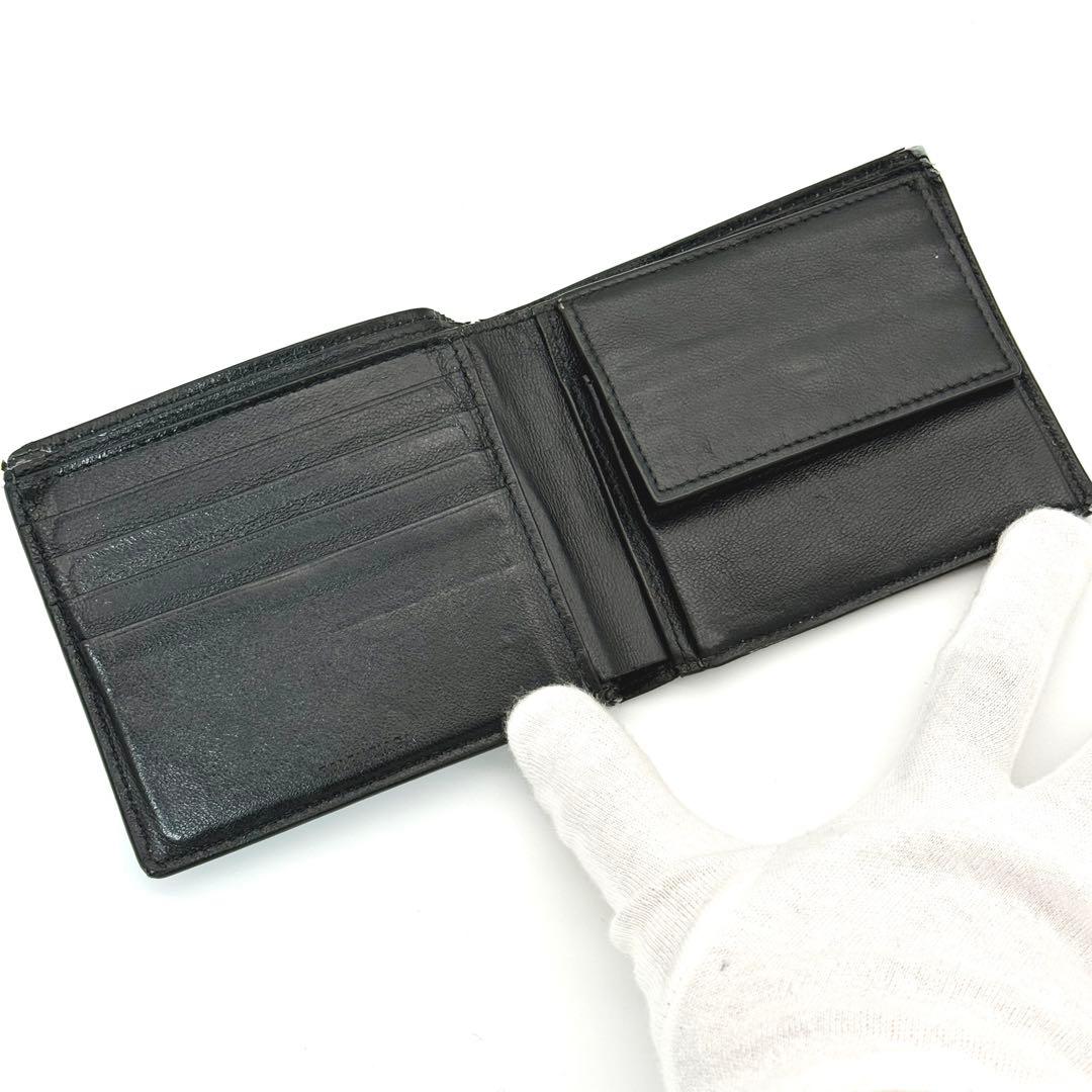 BALENCIAGA ロゴ 二つ折り 財布 コンパクト ブラック ホワイト 黒