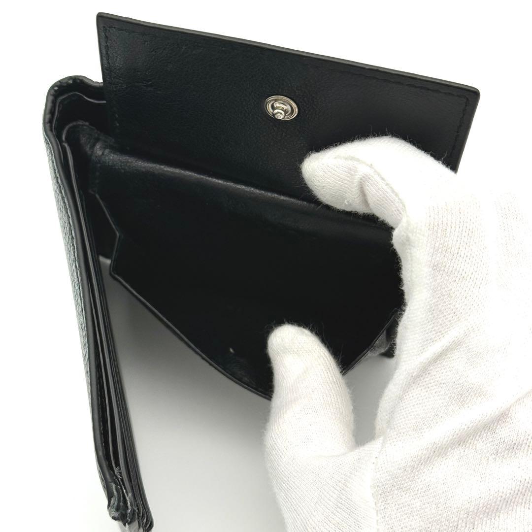 BALENCIAGA ロゴ 二つ折り 財布 コンパクト ブラック ホワイト 黒