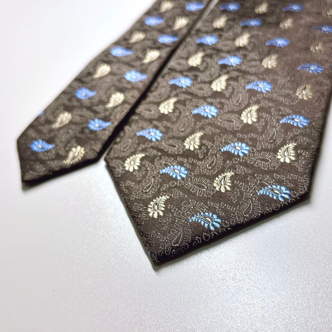 ポールスミス 未使用 ネクタイ ペイズリー柄 ジャカード シルク 光沢感