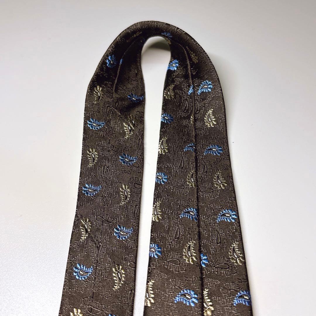 ポールスミス 未使用 ネクタイ ペイズリー柄 ジャカード シルク 光沢感