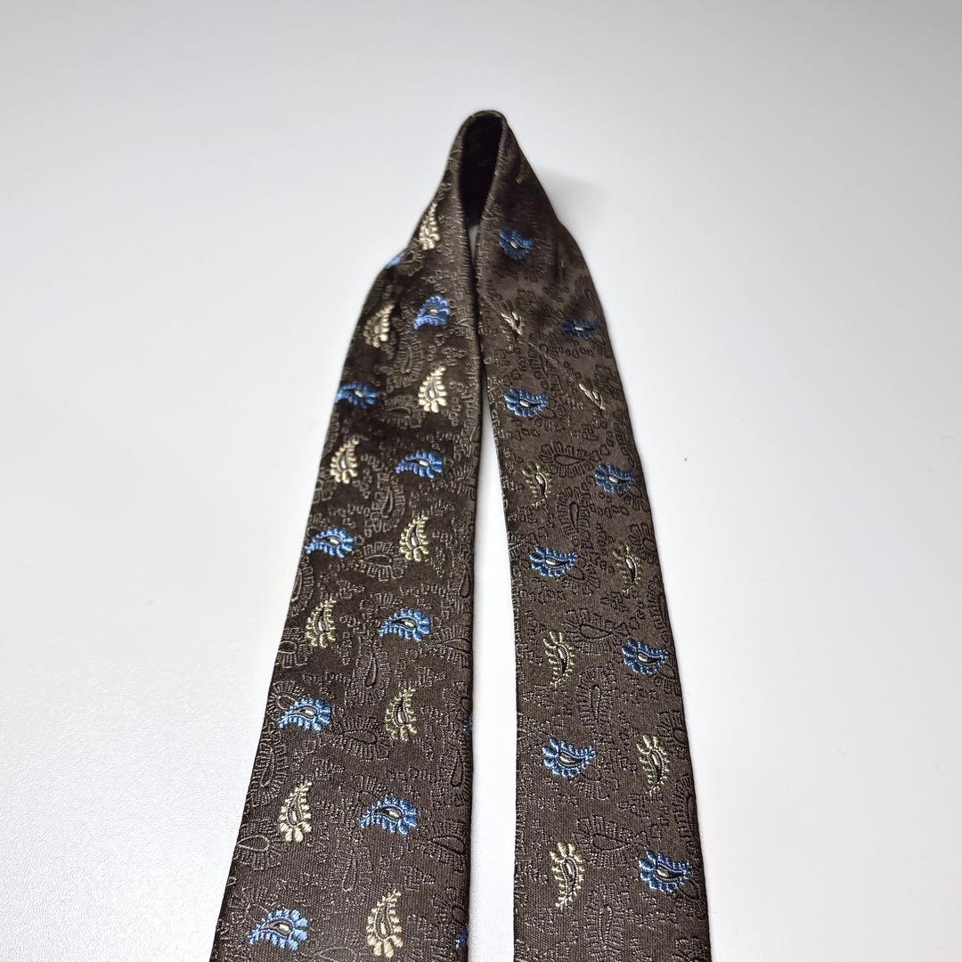 ポールスミス 未使用 ネクタイ ペイズリー柄 ジャカード シルク 光沢感