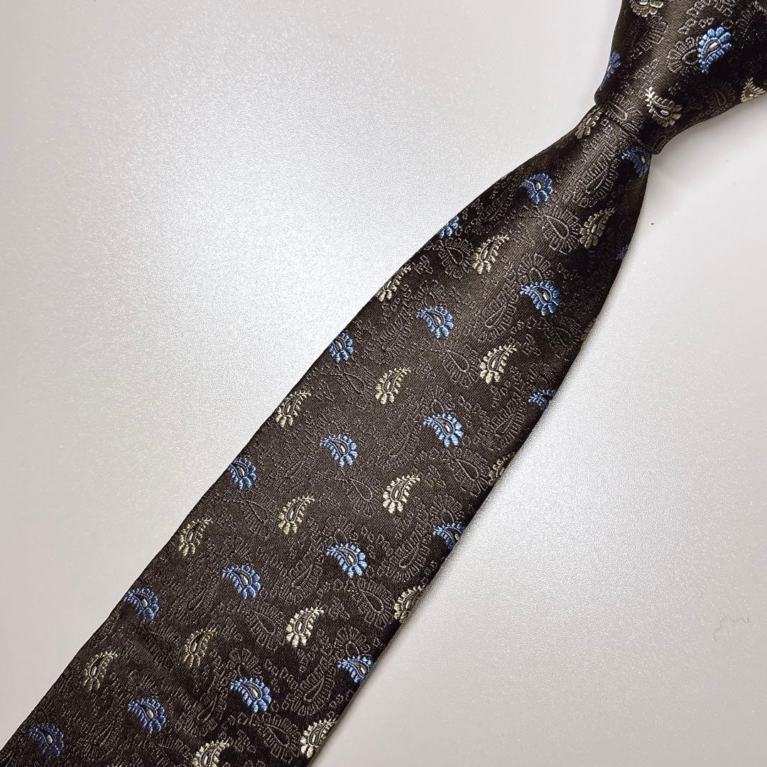 ポールスミス 未使用 ネクタイ ペイズリー柄 ジャカード シルク 光沢感