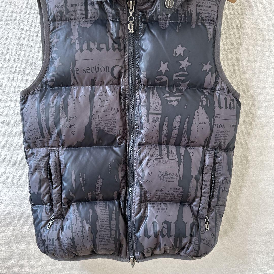 【John Galliano】NEWS PAPER DOWN VEST 希少