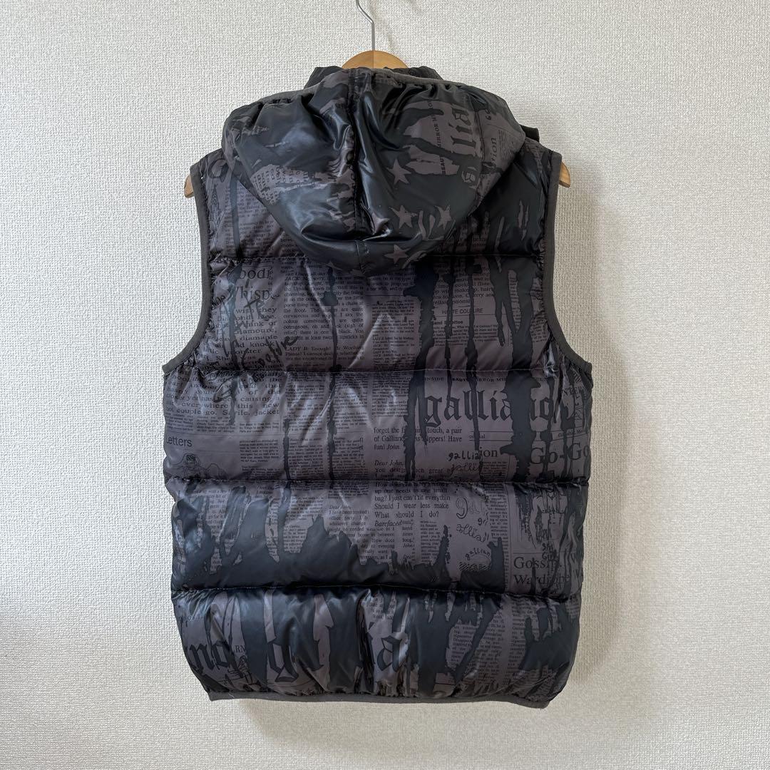 【John Galliano】NEWS PAPER DOWN VEST 希少