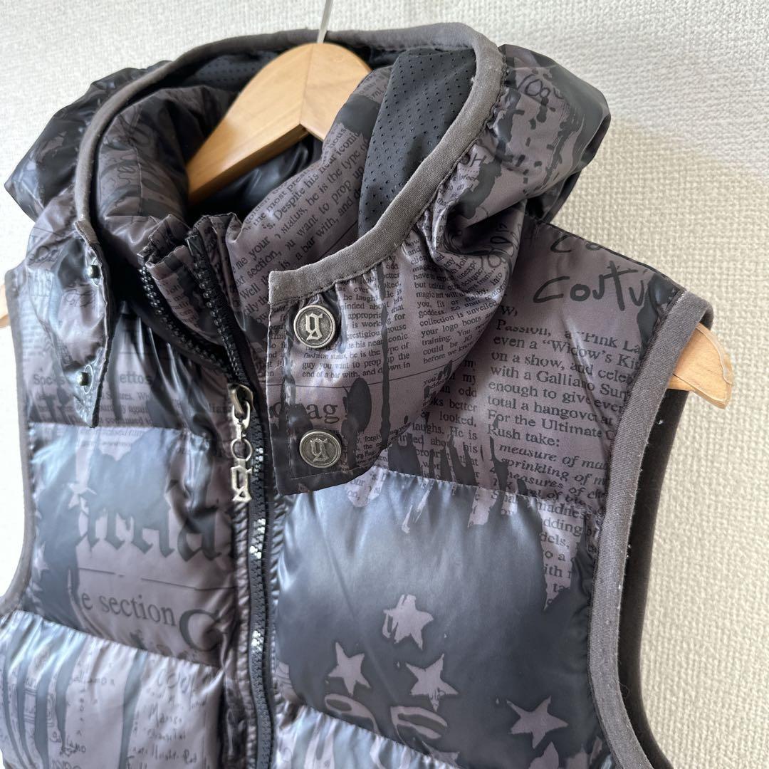 【John Galliano】NEWS PAPER DOWN VEST 希少