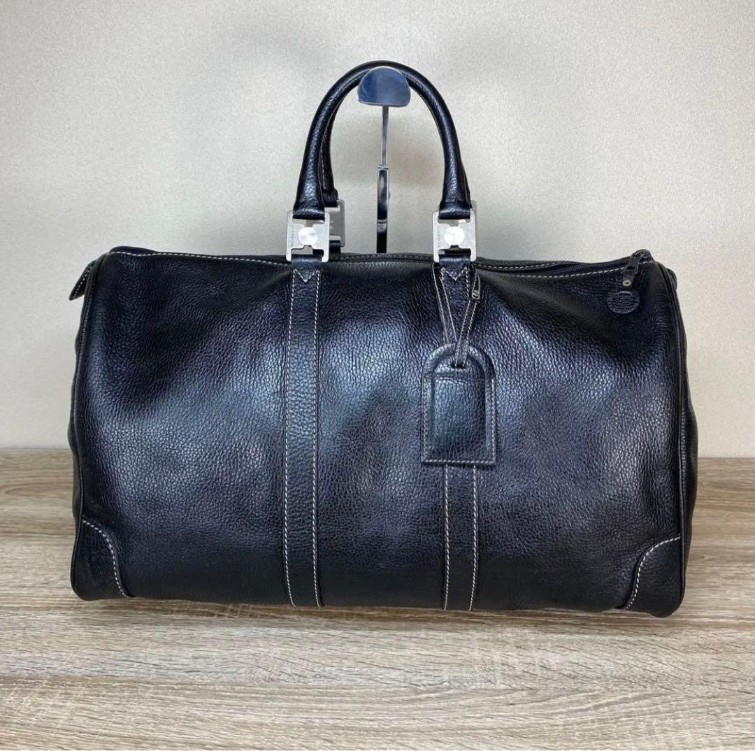 セラピアン　ボストンバック　ハンドバック　レザー　ブラック