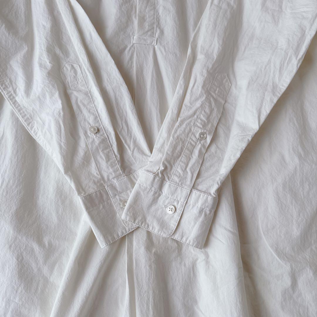 完売品✨美品✨かぐれ コットンシルクシャツワンピース バンドカラー ロング