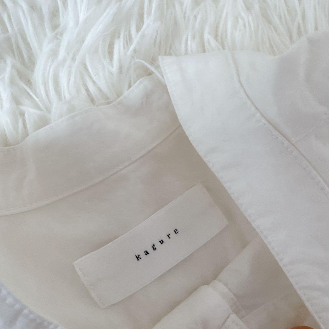 完売品✨美品✨かぐれ コットンシルクシャツワンピース バンドカラー ロング