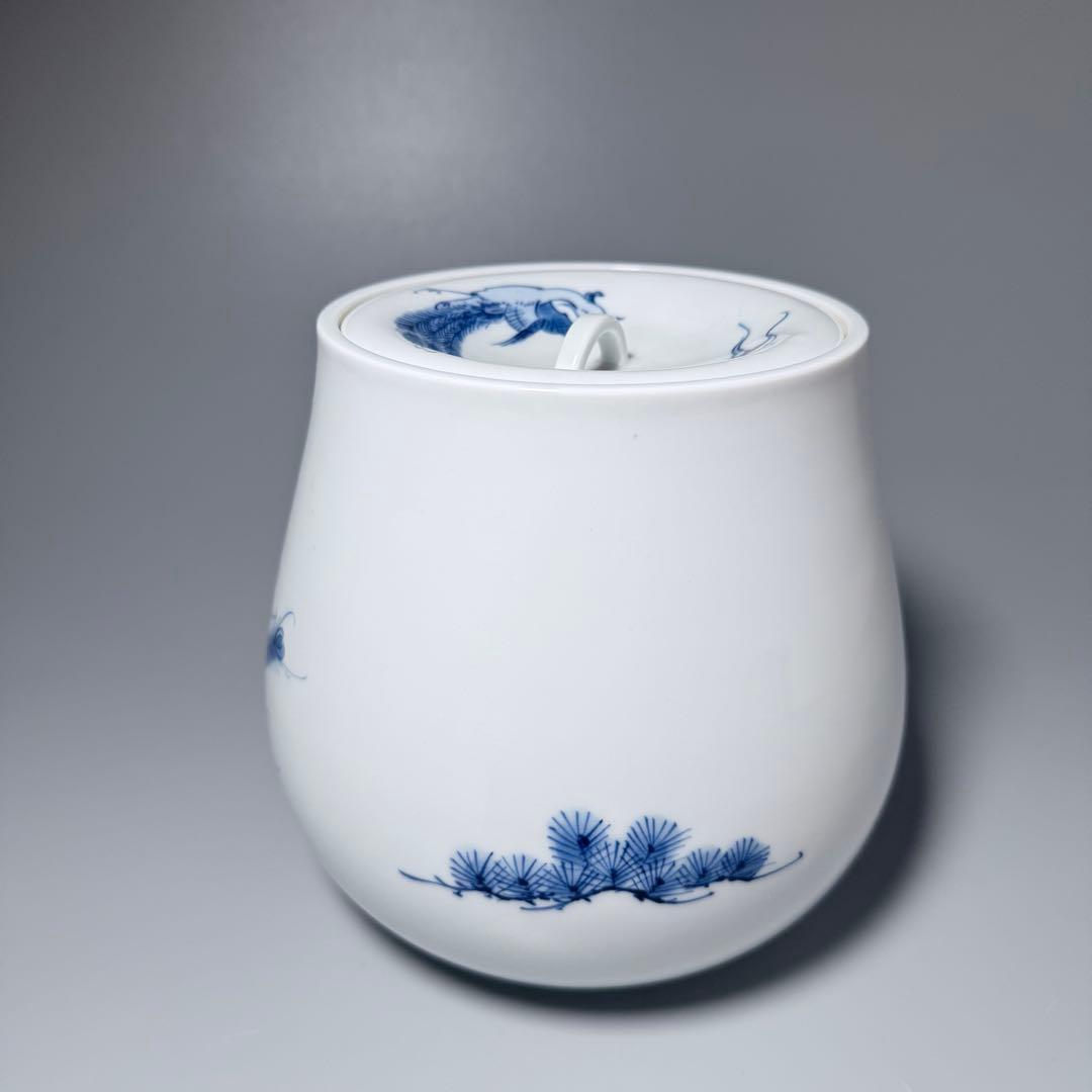 の*り様 佐賀県重要無形文化財指定　中村清六　作　染付鳳凰図水指　共箱　茶道具