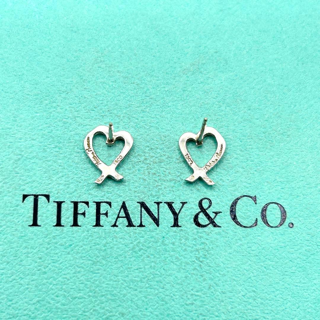 美品　ティファニー　ラビングハート　ピアス　シルバー　925