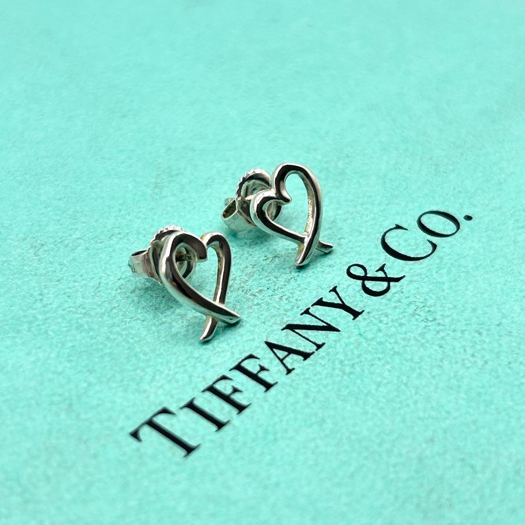 美品　ティファニー　ラビングハート　ピアス　シルバー　925