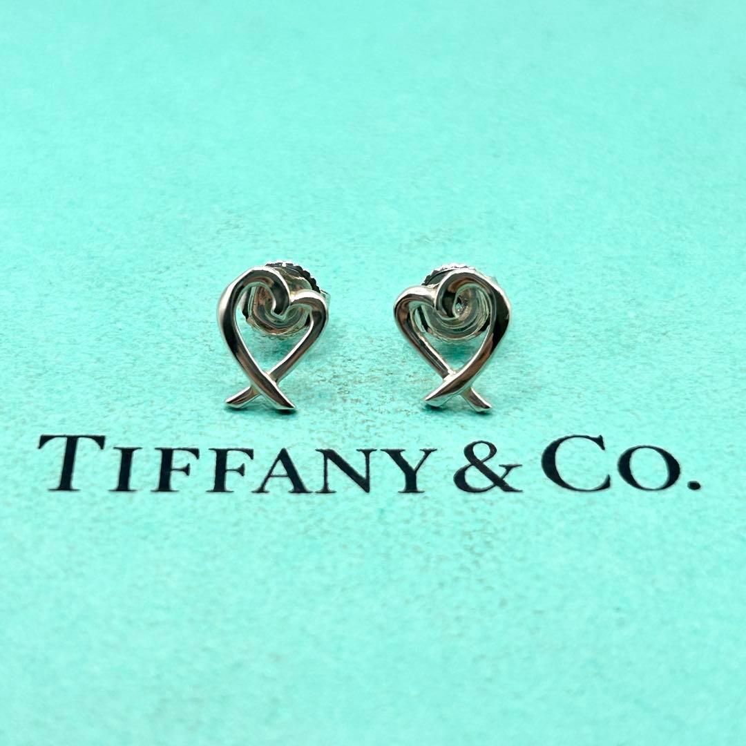 美品　ティファニー　ラビングハート　ピアス　シルバー　925