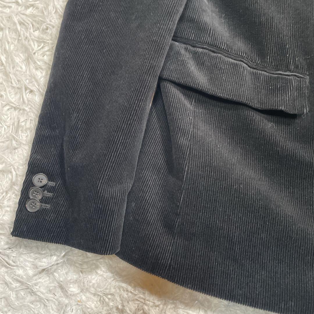 ナノユニバース　ダメリーノ コーデュロイ　スーツ　セットアップ　ブラック　L