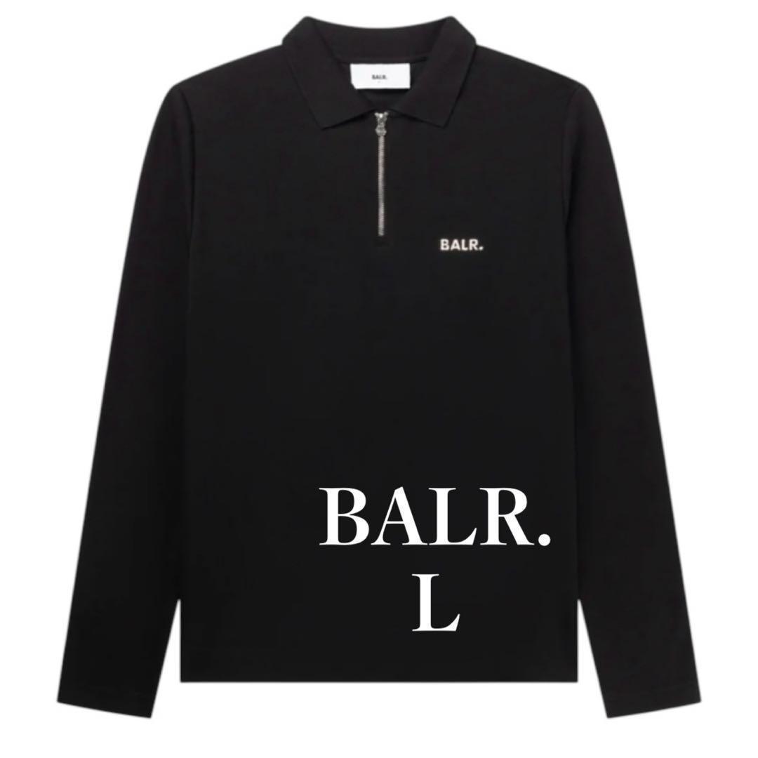新品 BALR. Q-SERIES レギュラーフィット 長袖ポロシャツ L 黒