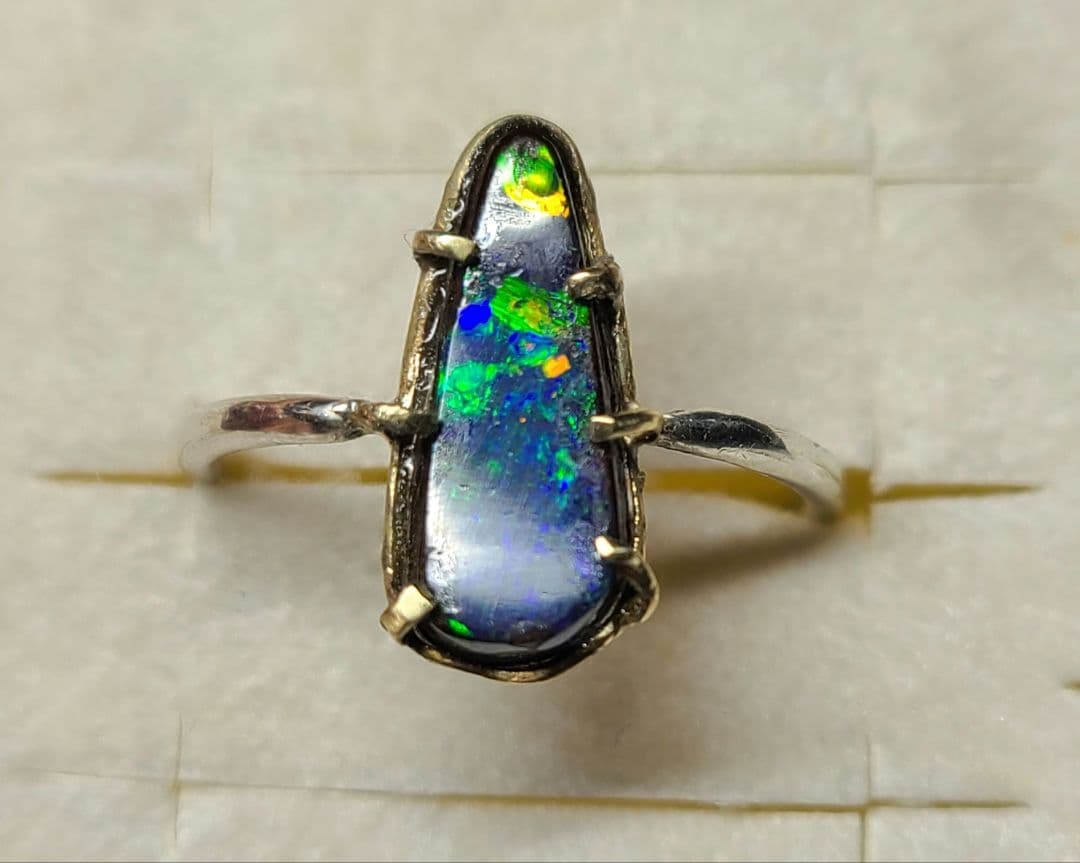 ミラノレインボーインクル入り★非加熱アクアマリン★オーダー