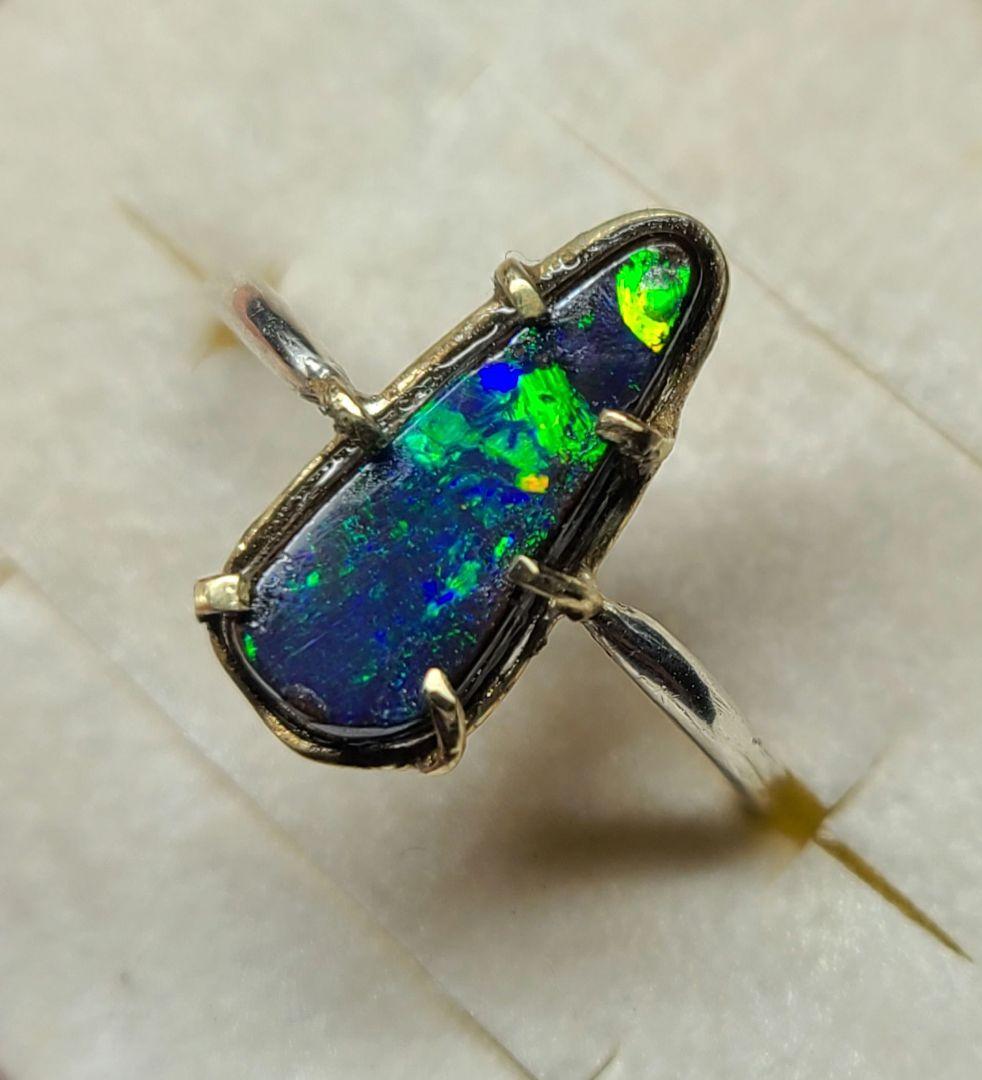 ミラノレインボーインクル入り★非加熱アクアマリン★オーダー