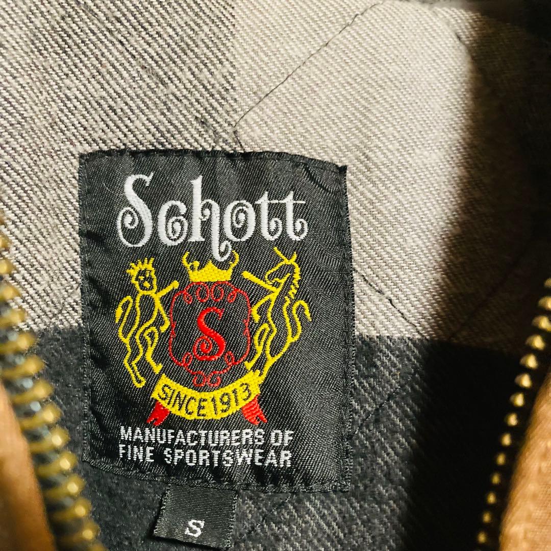 Schott ナイロンツイル フライトジャケット ワッペン 短丈 S（M相当）