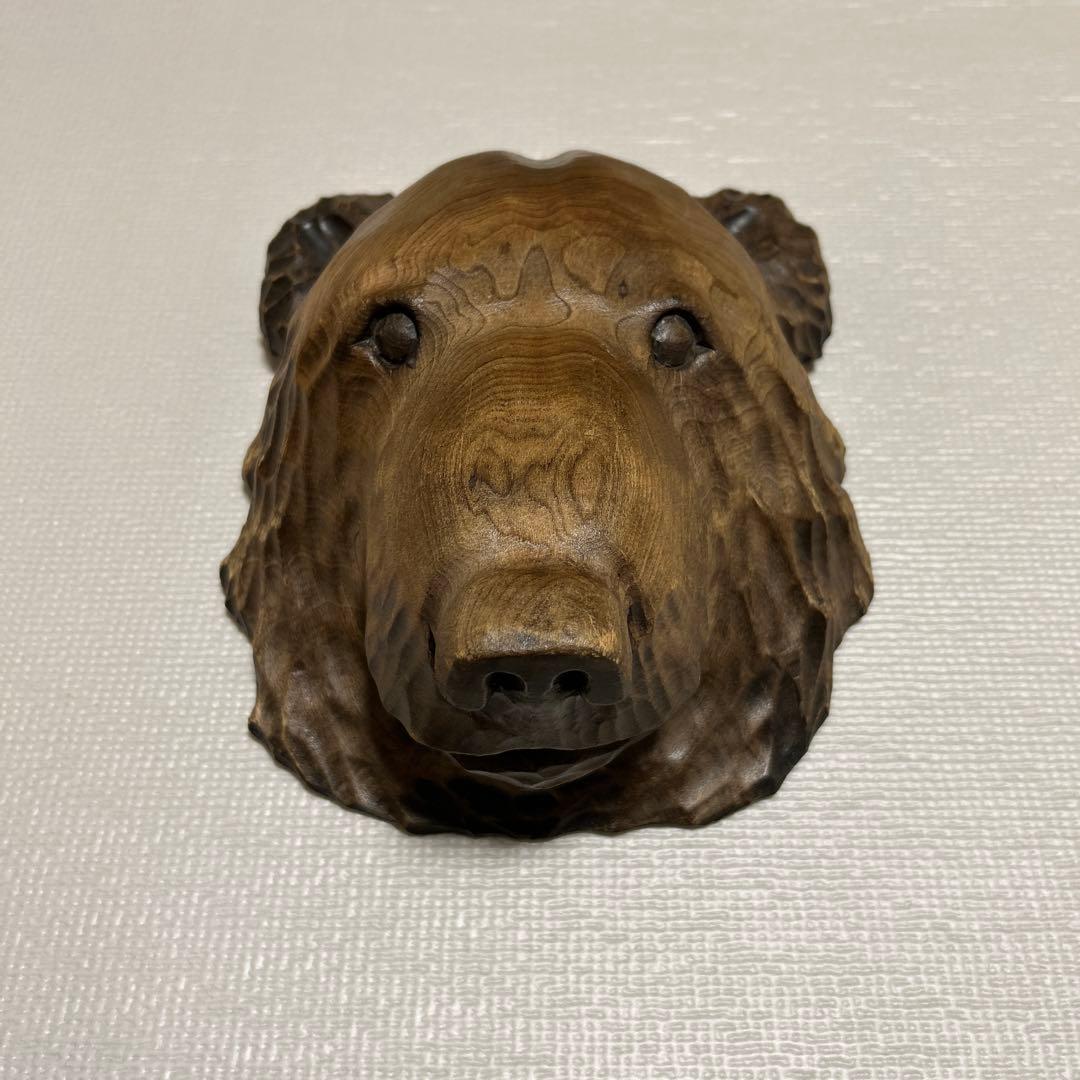 みきおさんの熊　伊藤幹男　木彫りのくま　熊　民藝品　アイヌ　熊のマスク