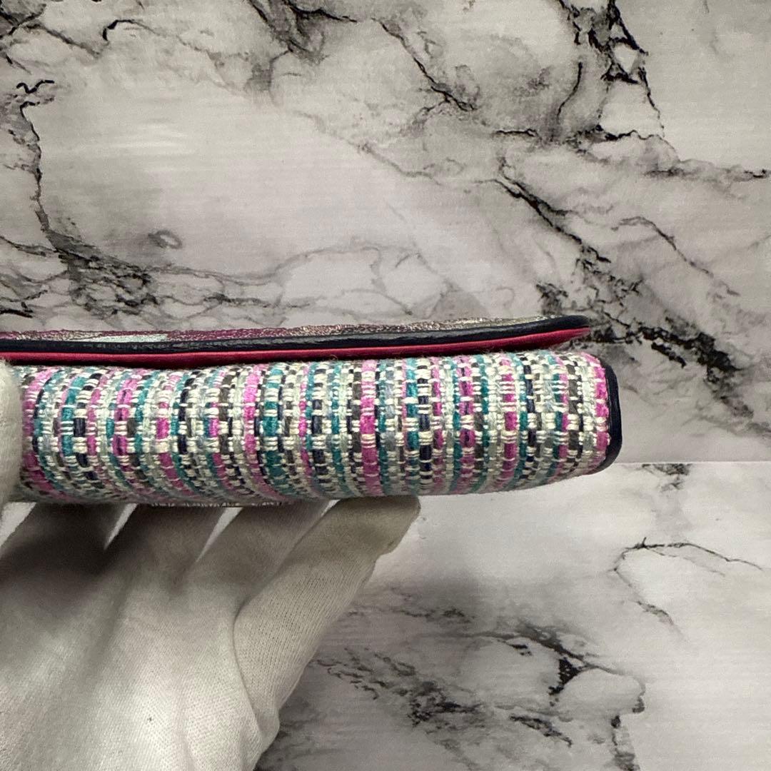 (未使用タグ付)大人気、シンクビー、長財布、L字ジップ、花柄刺繍、ツイード、高級
