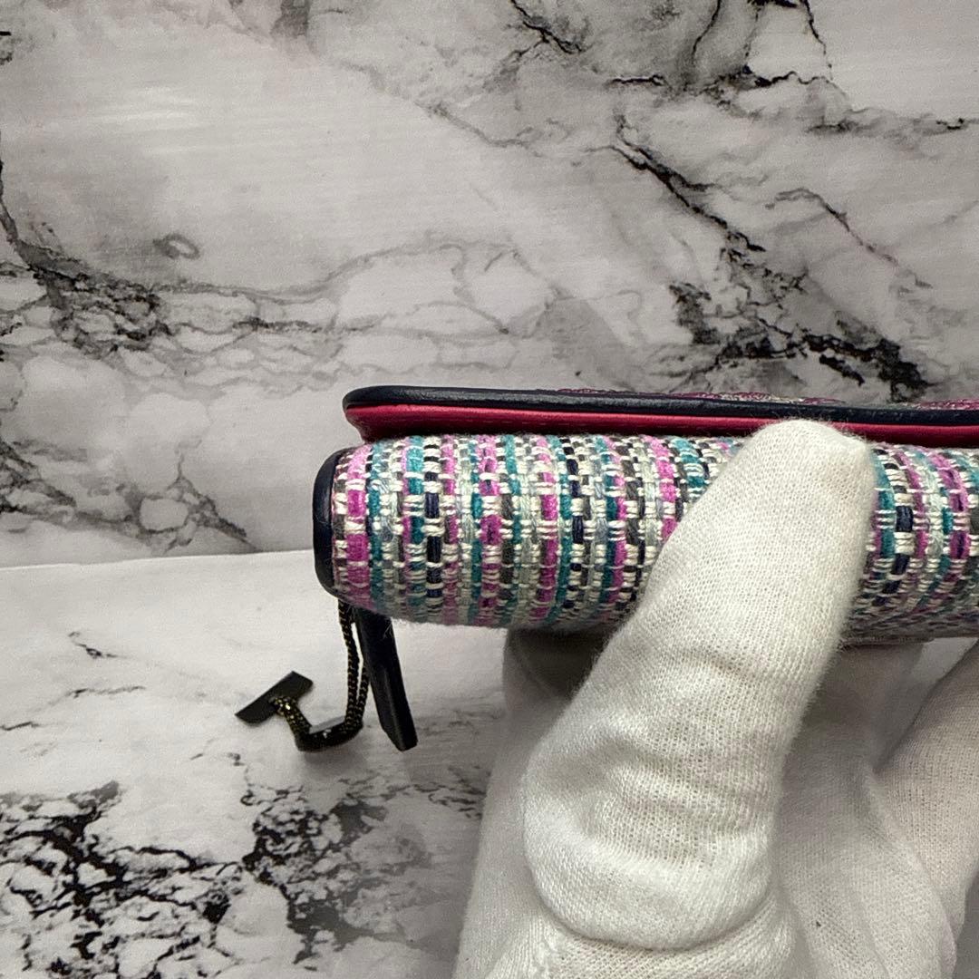 (未使用タグ付)大人気、シンクビー、長財布、L字ジップ、花柄刺繍、ツイード、高級