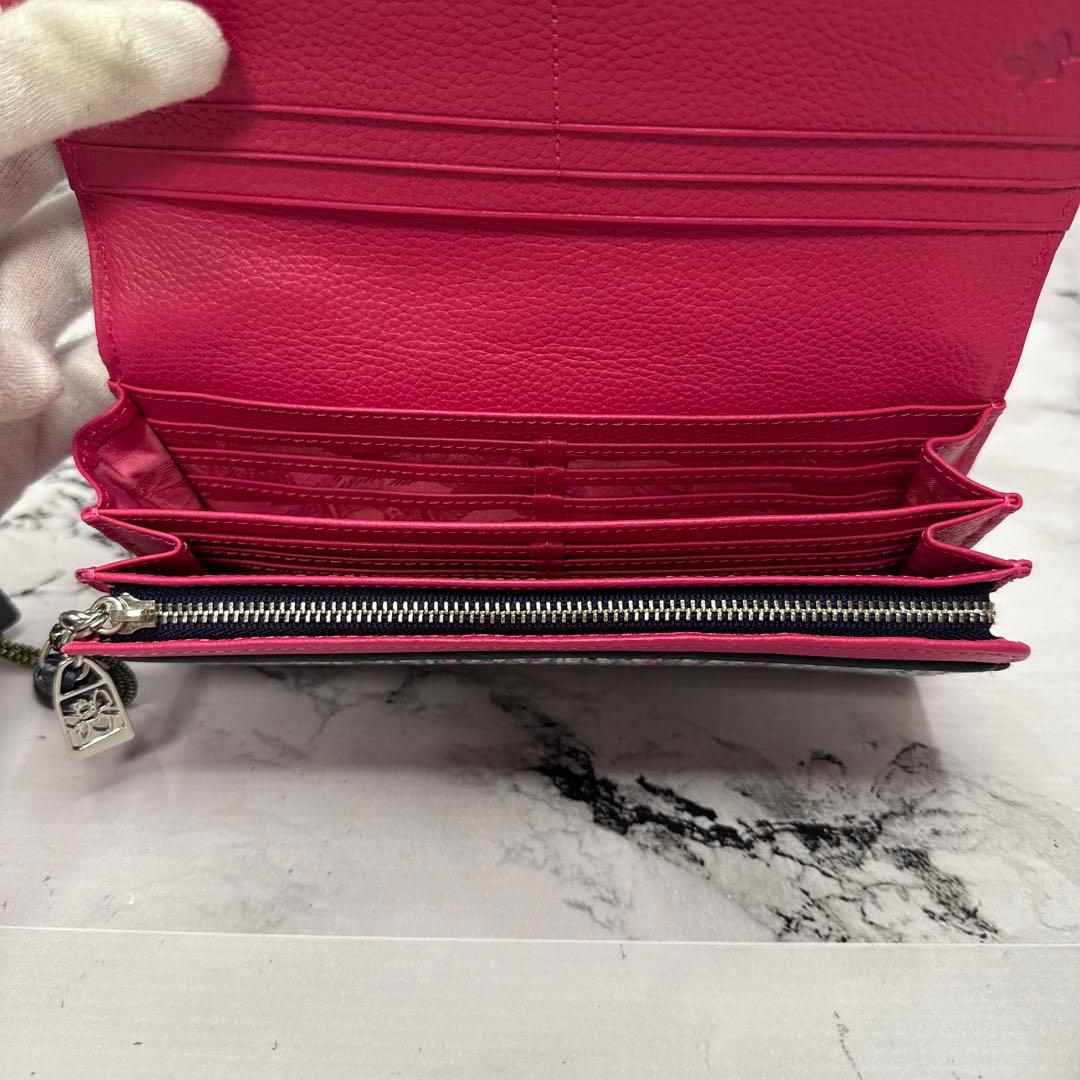 (未使用タグ付)大人気、シンクビー、長財布、L字ジップ、花柄刺繍、ツイード、高級