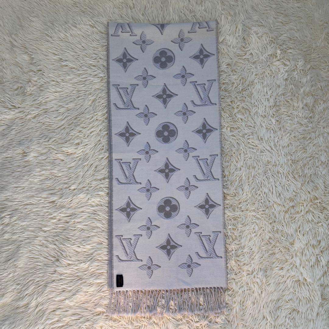 【美品】ルイヴィトン マフラー LVエセンシャル シャイン モノグラム