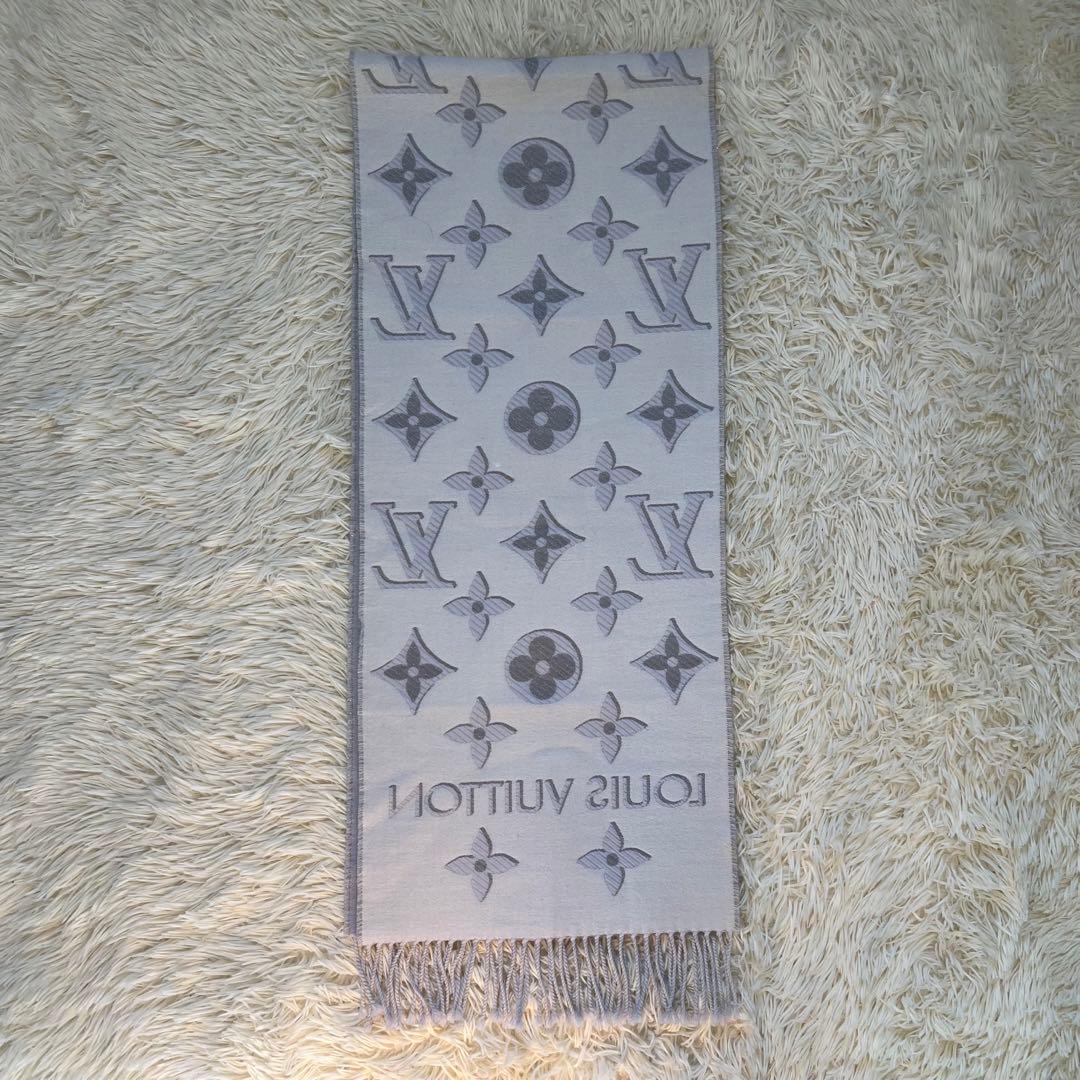 【美品】ルイヴィトン マフラー LVエセンシャル シャイン モノグラム