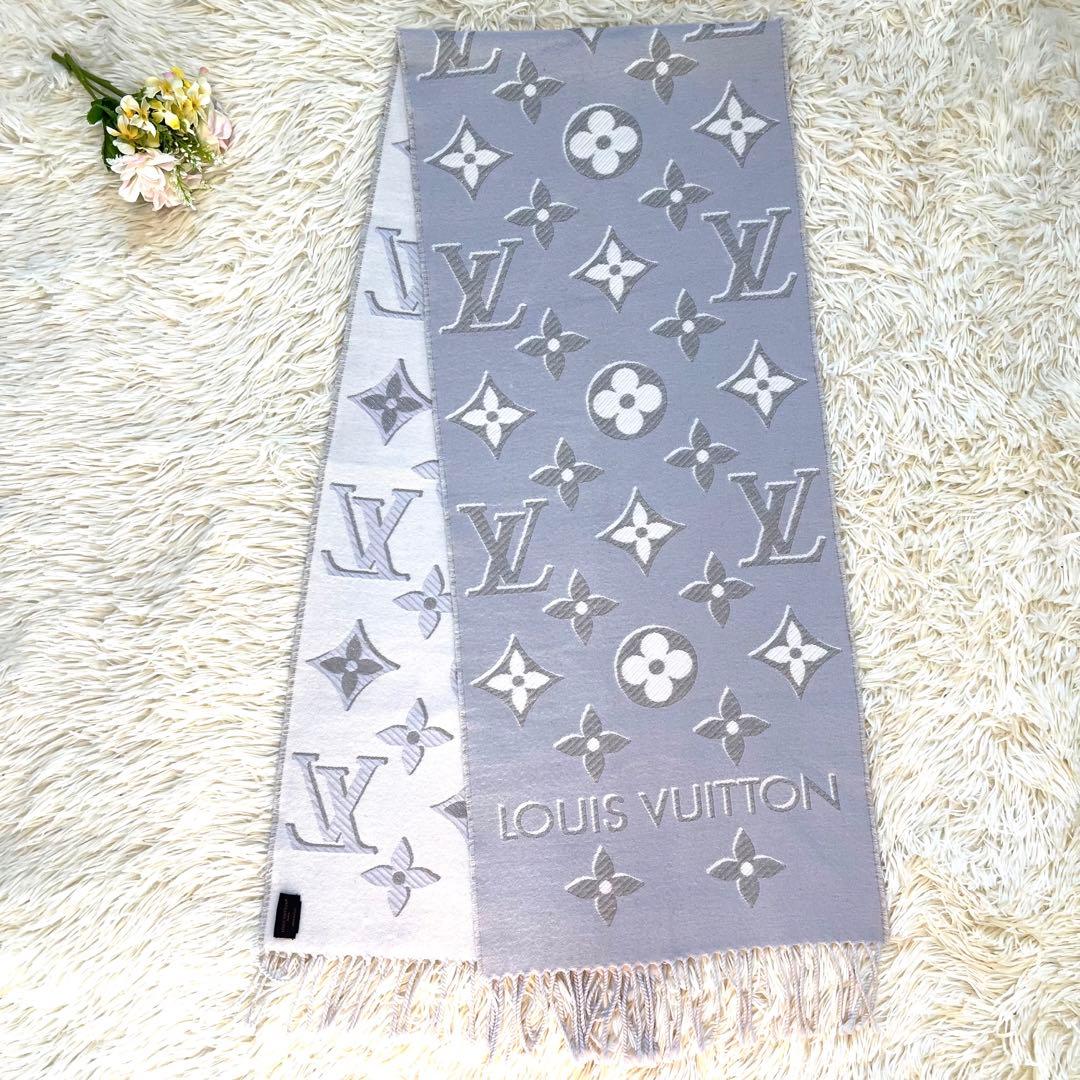 【美品】ルイヴィトン マフラー LVエセンシャル シャイン モノグラム