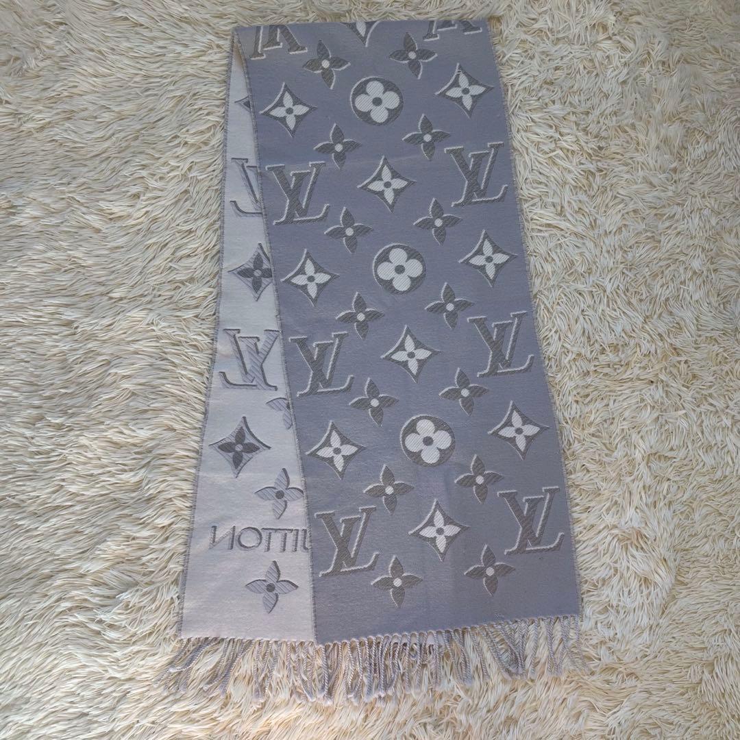 【美品】ルイヴィトン マフラー LVエセンシャル シャイン モノグラム