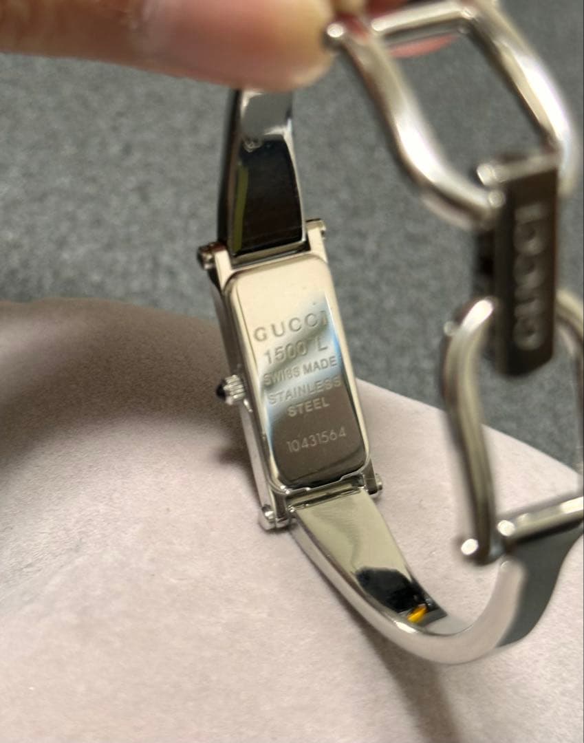 【稼動】 グッチ 腕時計 バングルウォッチ 1500L シルバー ブラウン文字盤