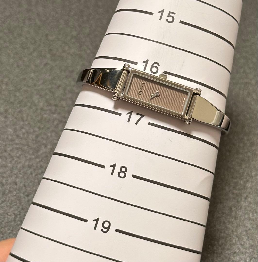 【稼動】 グッチ 腕時計 バングルウォッチ 1500L シルバー ブラウン文字盤