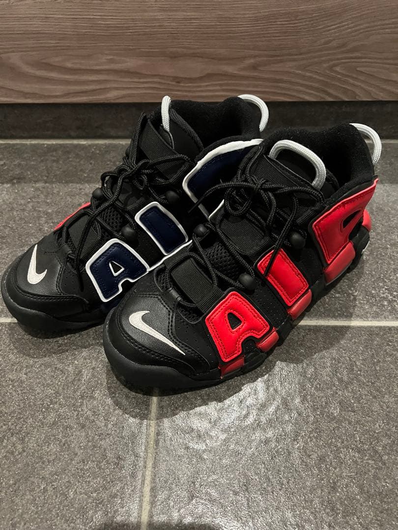 Nike Air More Uptempo 黒/赤/青 24cm