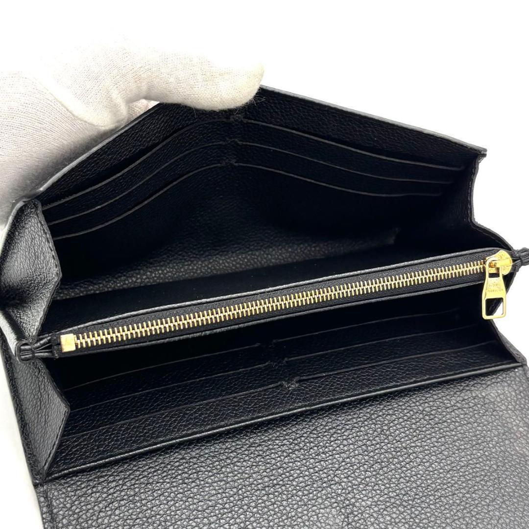 【超美品】ルイヴィトン アンプラント ポルトフォイユ サラ 長財布 ブラック 黒