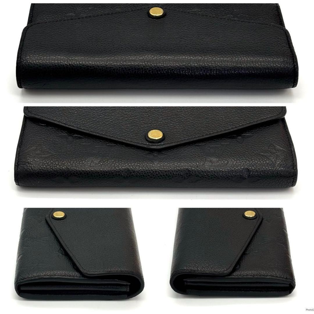 【超美品】ルイヴィトン アンプラント ポルトフォイユ サラ 長財布 ブラック 黒