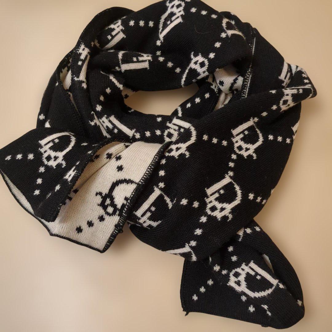 ✨極美品✨CHRISＴIANDIＯRマフラー[ブラック ＆ホワイト]