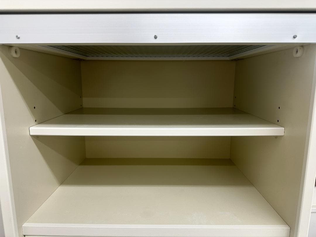 ビーカンパニー 食器棚 レンジボード クルム レトロ ホワイト