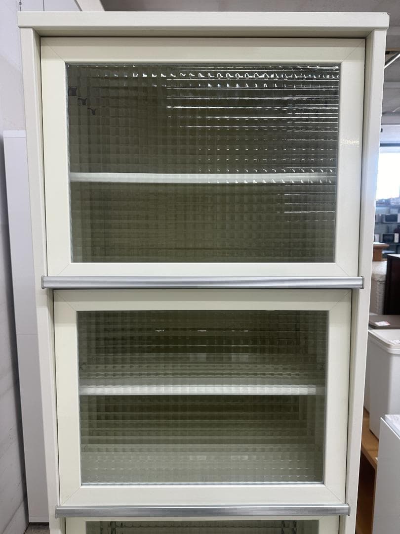 ビーカンパニー 食器棚 レンジボード クルム レトロ ホワイト