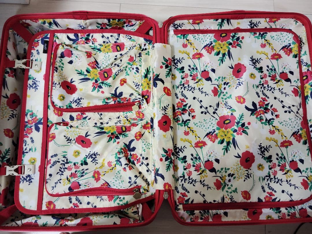 【HaNT】mineスーツケース 47L レッド 美品 キャスターストッパー