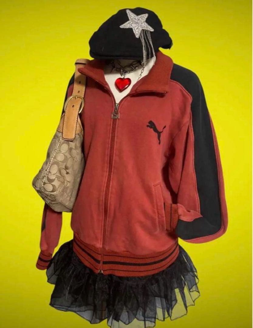 激レア80s綿PUMAトラックジャケットy2kフェアリーグランジ平成ギャルロック