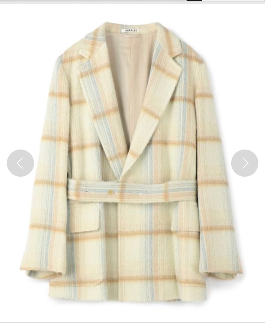 ⭐︎限定特価⭐︎AURALEE アルパカシャギーチェックコート　アウター　オーラリー