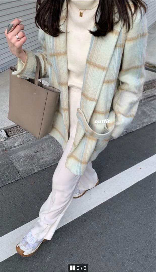 ⭐︎限定特価⭐︎AURALEE アルパカシャギーチェックコート　アウター　オーラリー