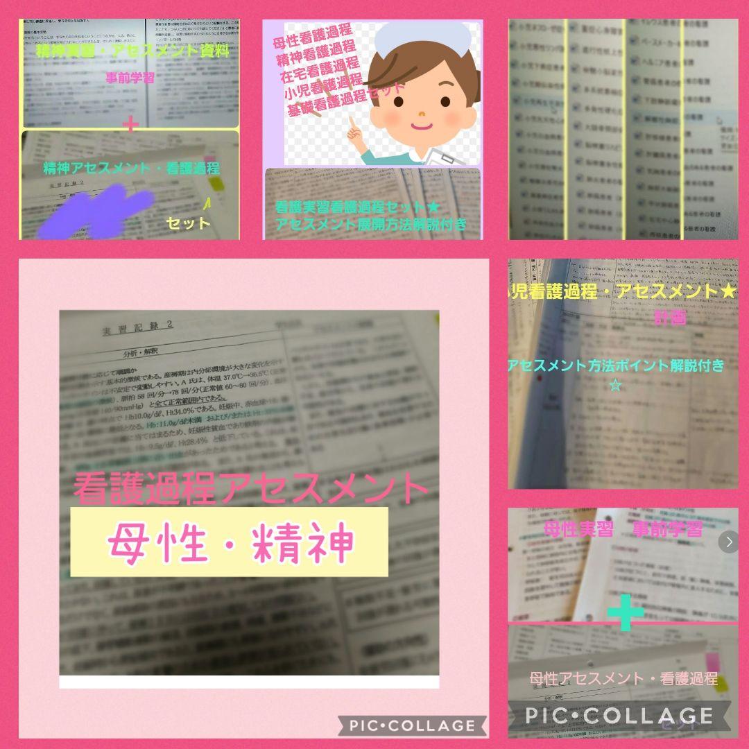 看護実習セット★　看護過程　アセスメント　看護目標　　手順書　看護学生　国家試験