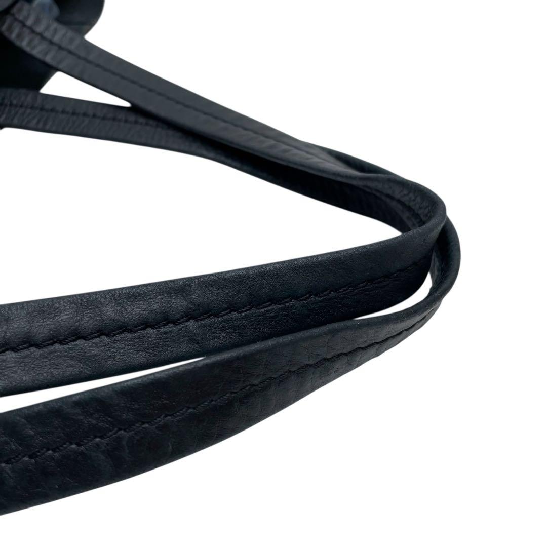 セリーヌ レザー ホリゾンタル カバ ハンド トート バッグ ブラック.