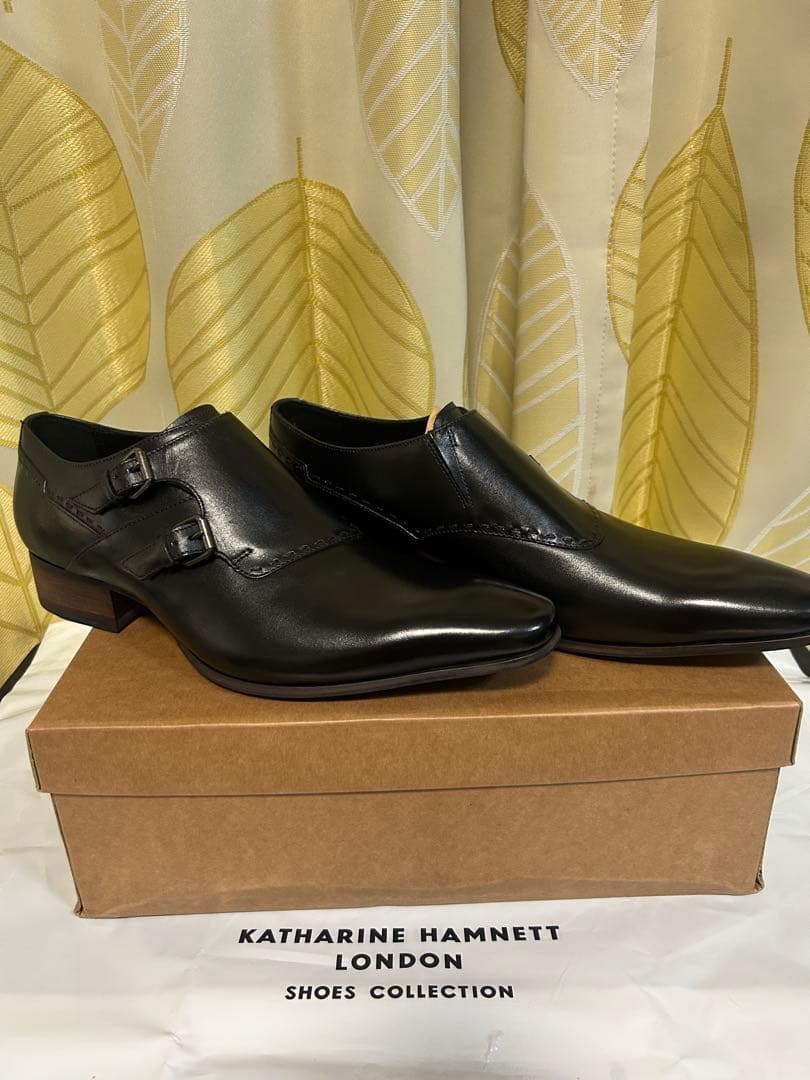 KATHARINE HAMNETT ブラックレザーシューズ　26cm