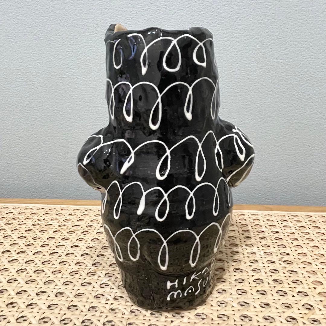 増田光 クマ フラワーベース 花瓶 オブジェ 陶器 花器