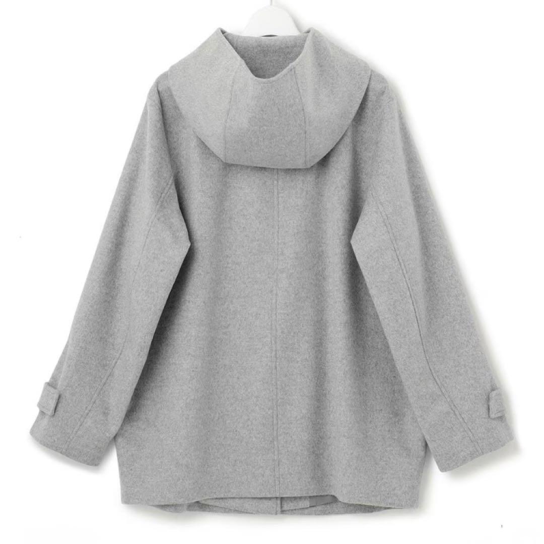 【未使用タグ付】23区ウールカシミヤビーバーフード付ショートコート