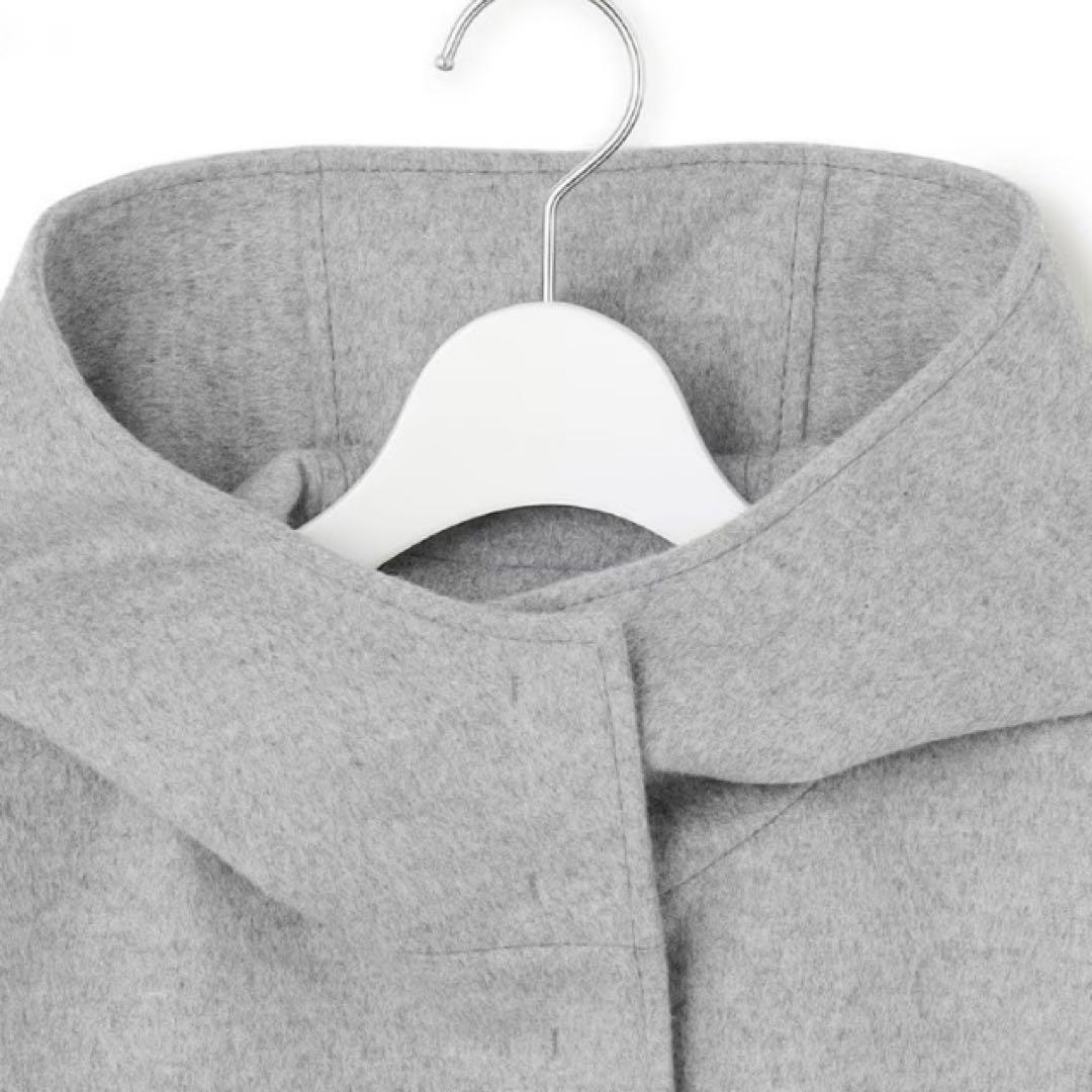 【未使用タグ付】23区ウールカシミヤビーバーフード付ショートコート