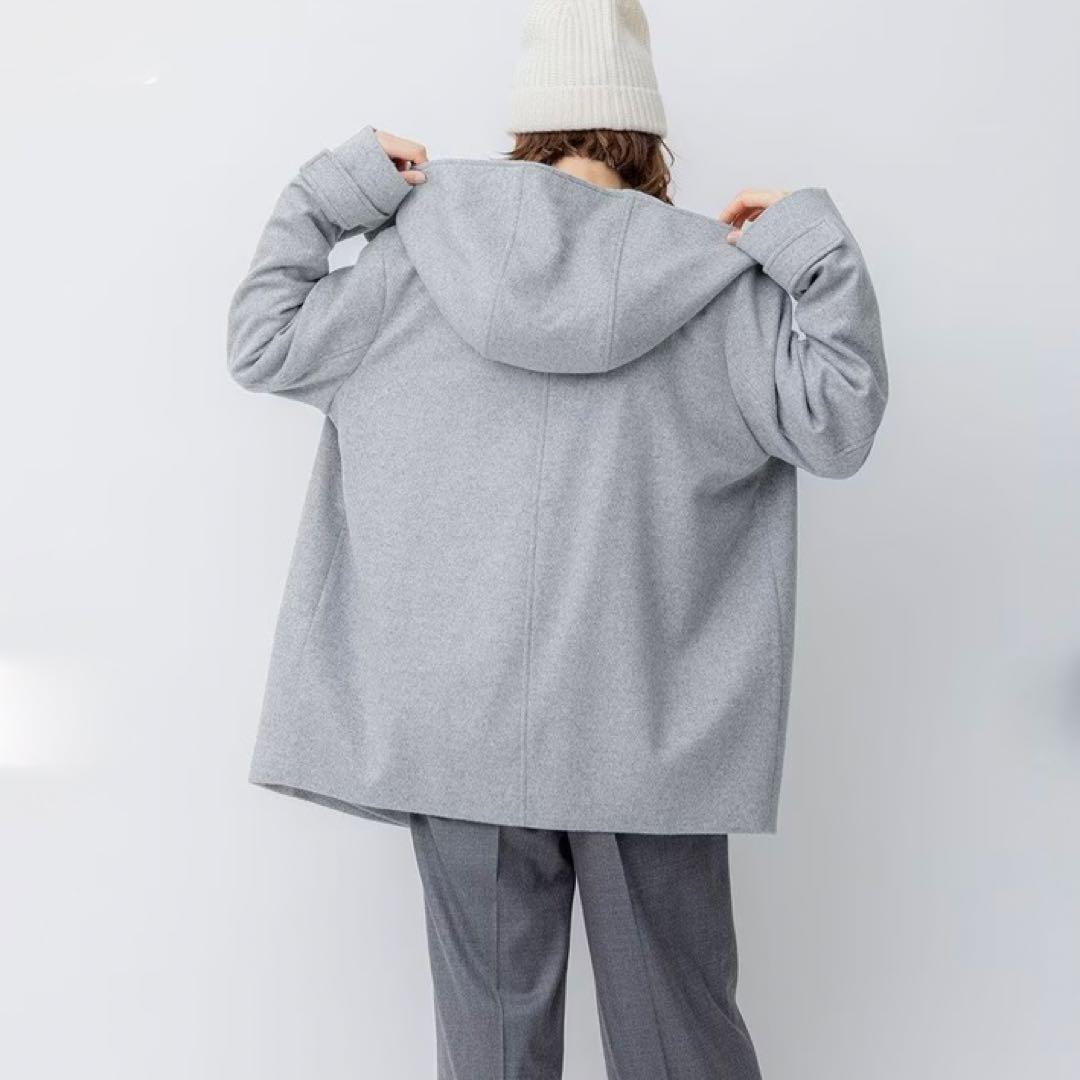 【未使用タグ付】23区ウールカシミヤビーバーフード付ショートコート