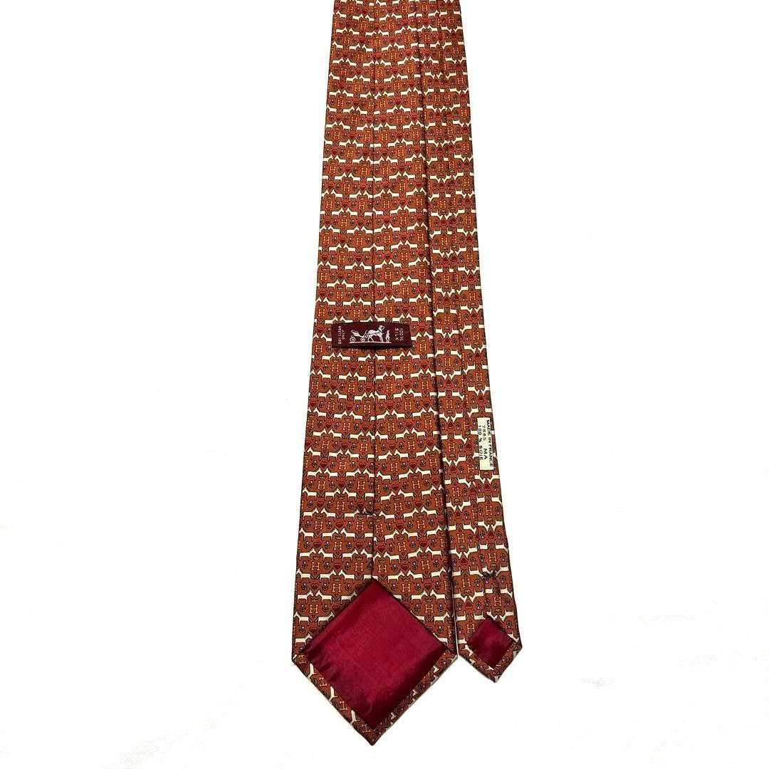 極美品　HERMES エルメス　ネクタイ　ペア馬柄　ハート柄　H柄　可愛い