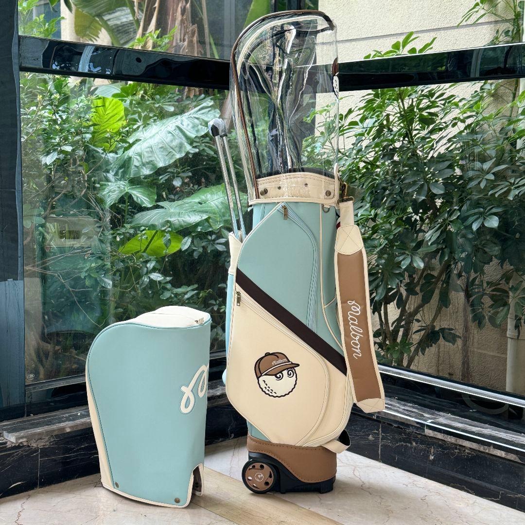 即発送現品限★Malbon Golf キャディバッグ ベージュキャスター付き